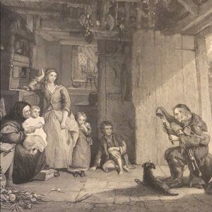 The Blind Harper 6.25" x 8" Antique Engraving/Print